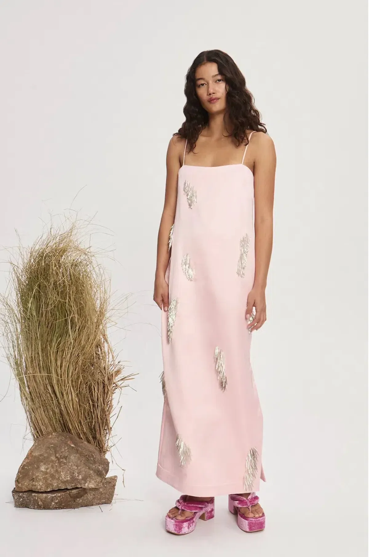 Alemais Cindy Embellished Slip Dress Pink Size 14 for rent on The Volte - main image