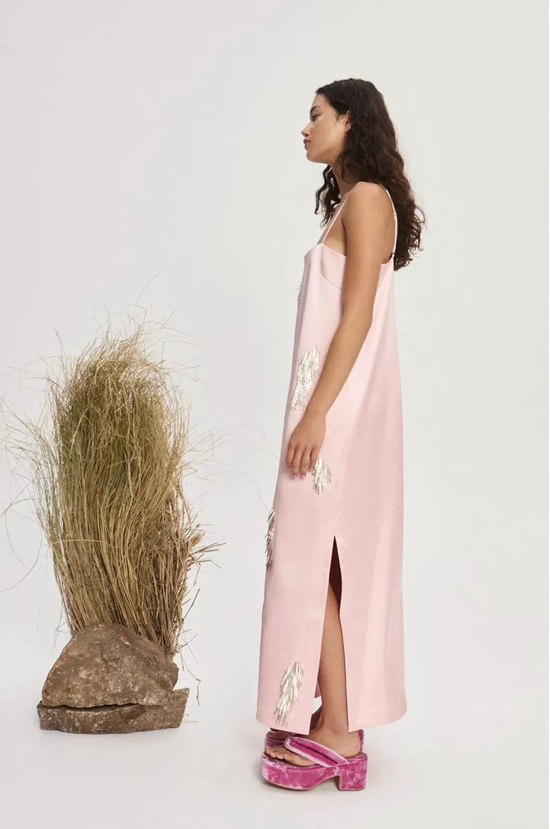 Alemais Cindy Embellished Slip Dress Pink Size 14 for rent on The Volte - main image
