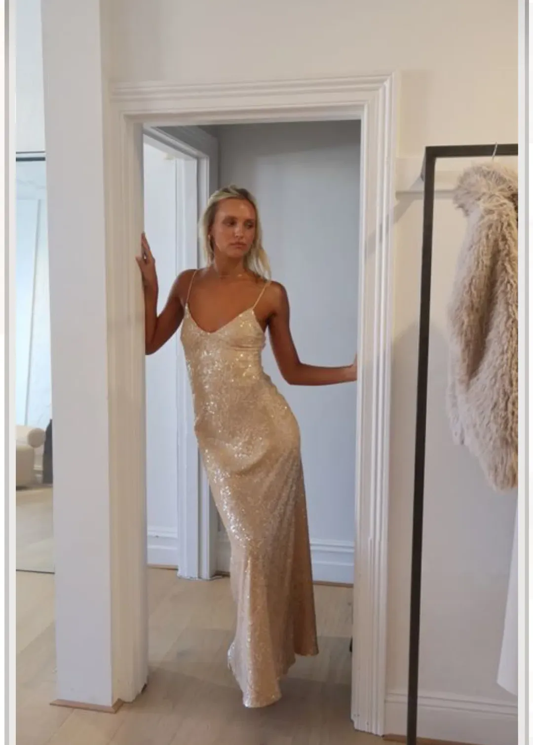 Manning Cartel  Light Angles Slip Dress Gold Size 8 for rent on The Volte - main image
