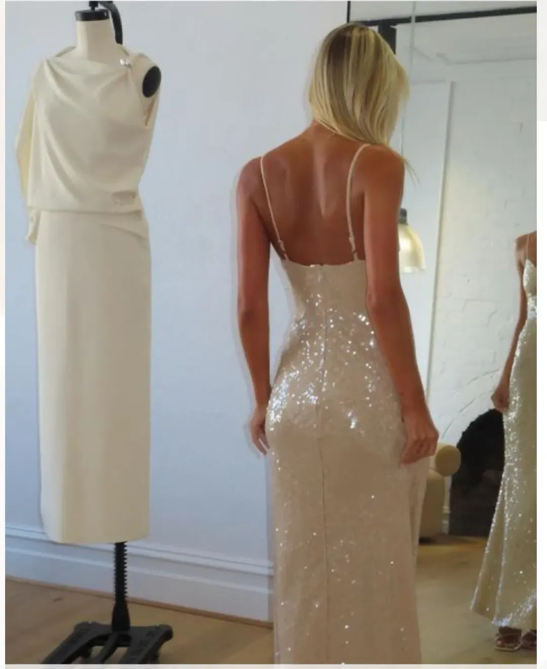 Manning Cartel  Light Angles Slip Dress Gold Size 8 for rent on The Volte - main image