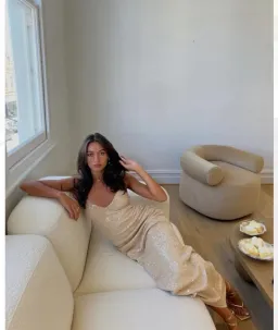 Manning Cartel  Light Angles Slip Dress Gold Size 8 for rent on The Volte - image 1