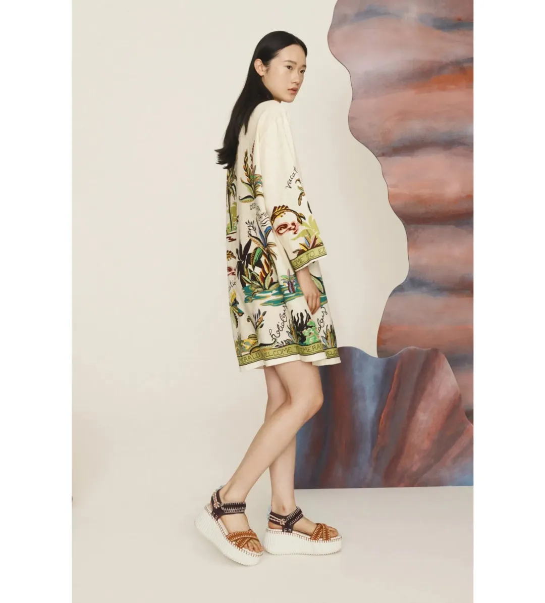 Alemais Day Dream Tunic Mini Dress Multi Print Size AU 12 for rent on The Volte - main image