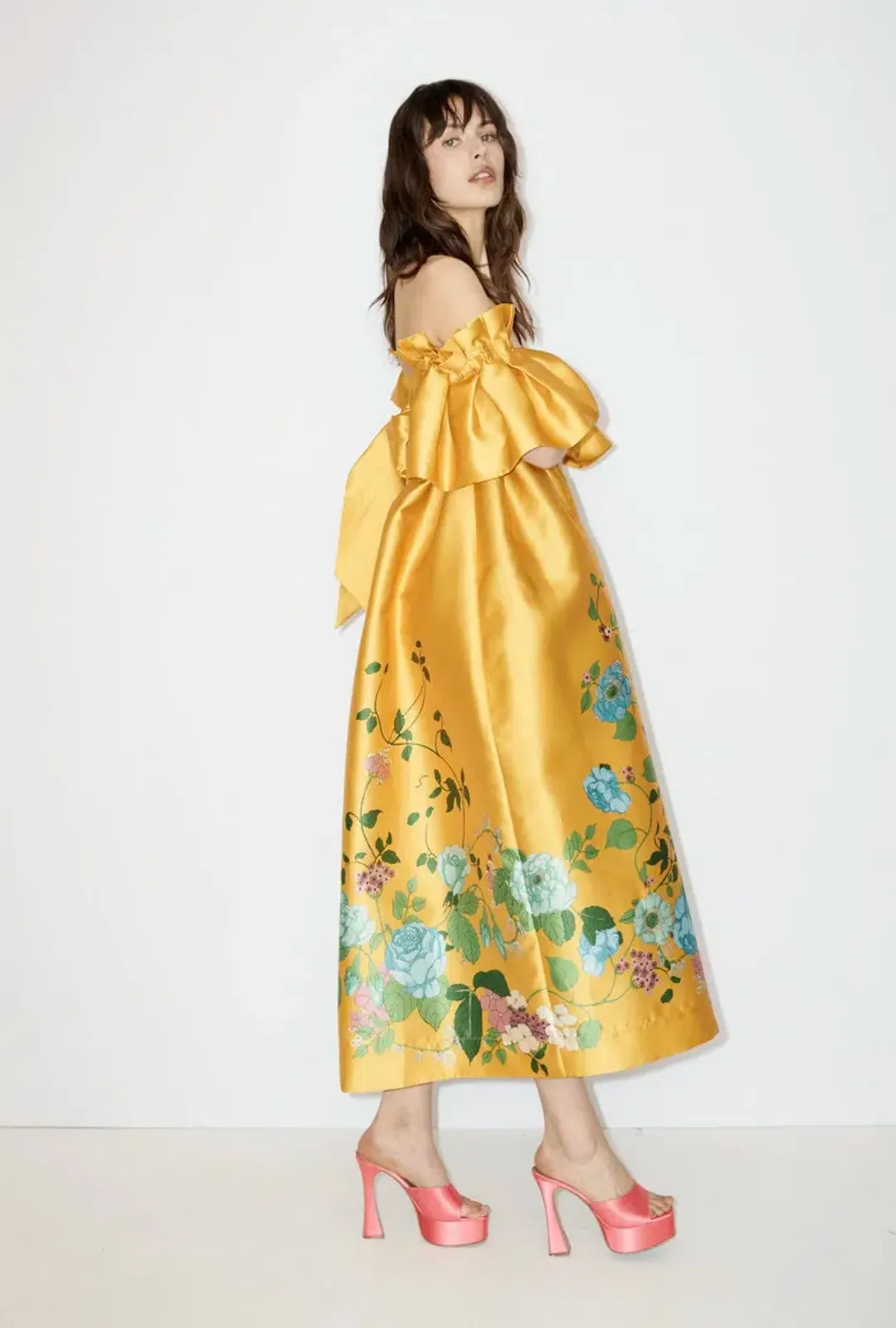 Alemais Dana Midi Dress Gold Size 12 for rent on The Volte - main image