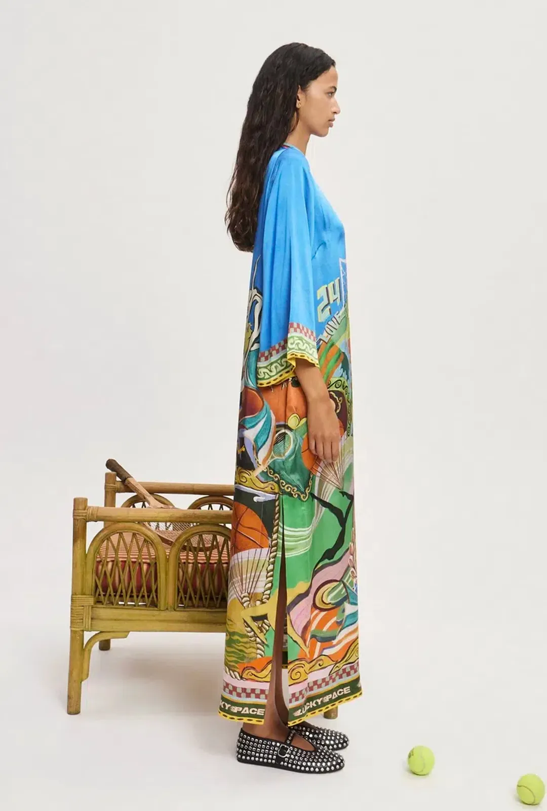 Alemais Lucky Pace Silk Midi Dress Print Size 16 for rent on The Volte - main image