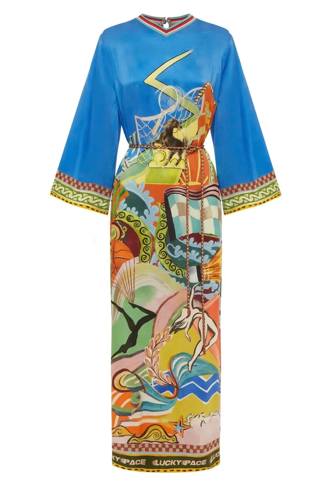 Alemais Lucky Pace Silk Midi Dress Print Size 16 for rent on The Volte - main image
