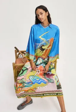 Alemais Lucky Pace Silk Midi Dress Print Size 16 for rent on The Volte - image 5