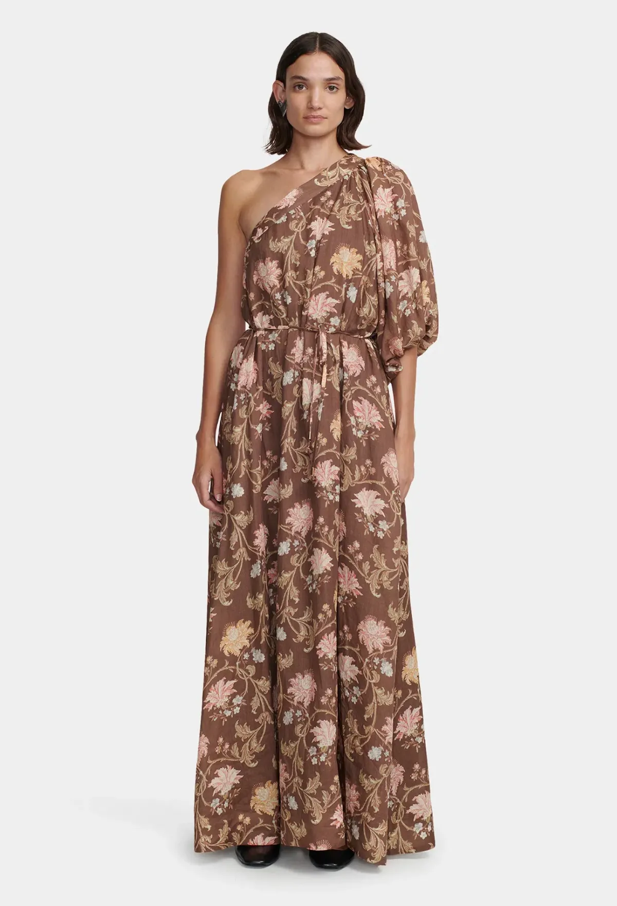 Hansen and Gretel Carmen Maxi Dress Carob Floral Size AU 12 for rent on The Volte - main image