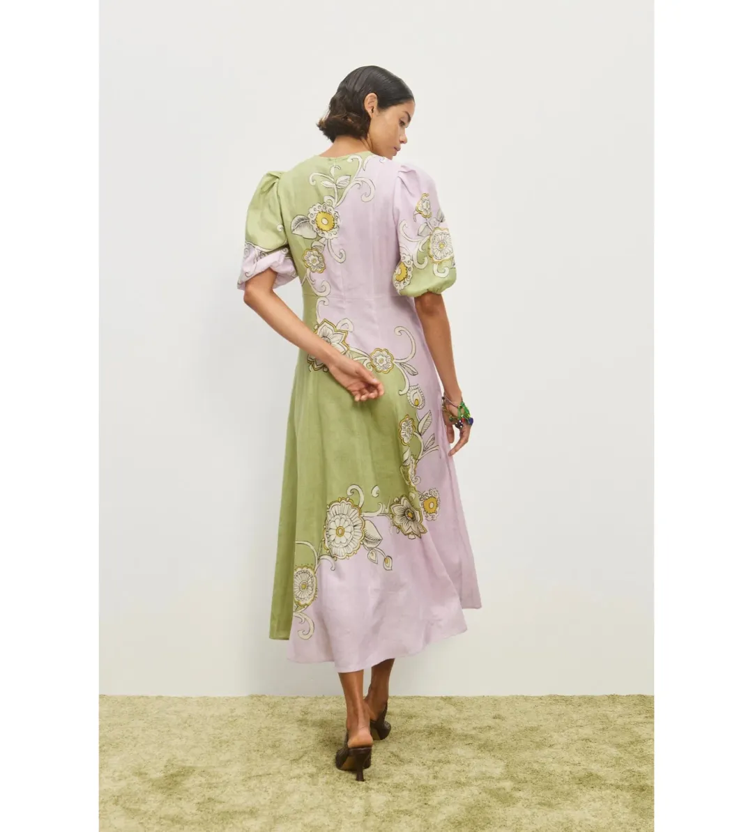 Alemais Sora Midi Dress Multi Floral Size AU 10 for rent on The Volte - main image
