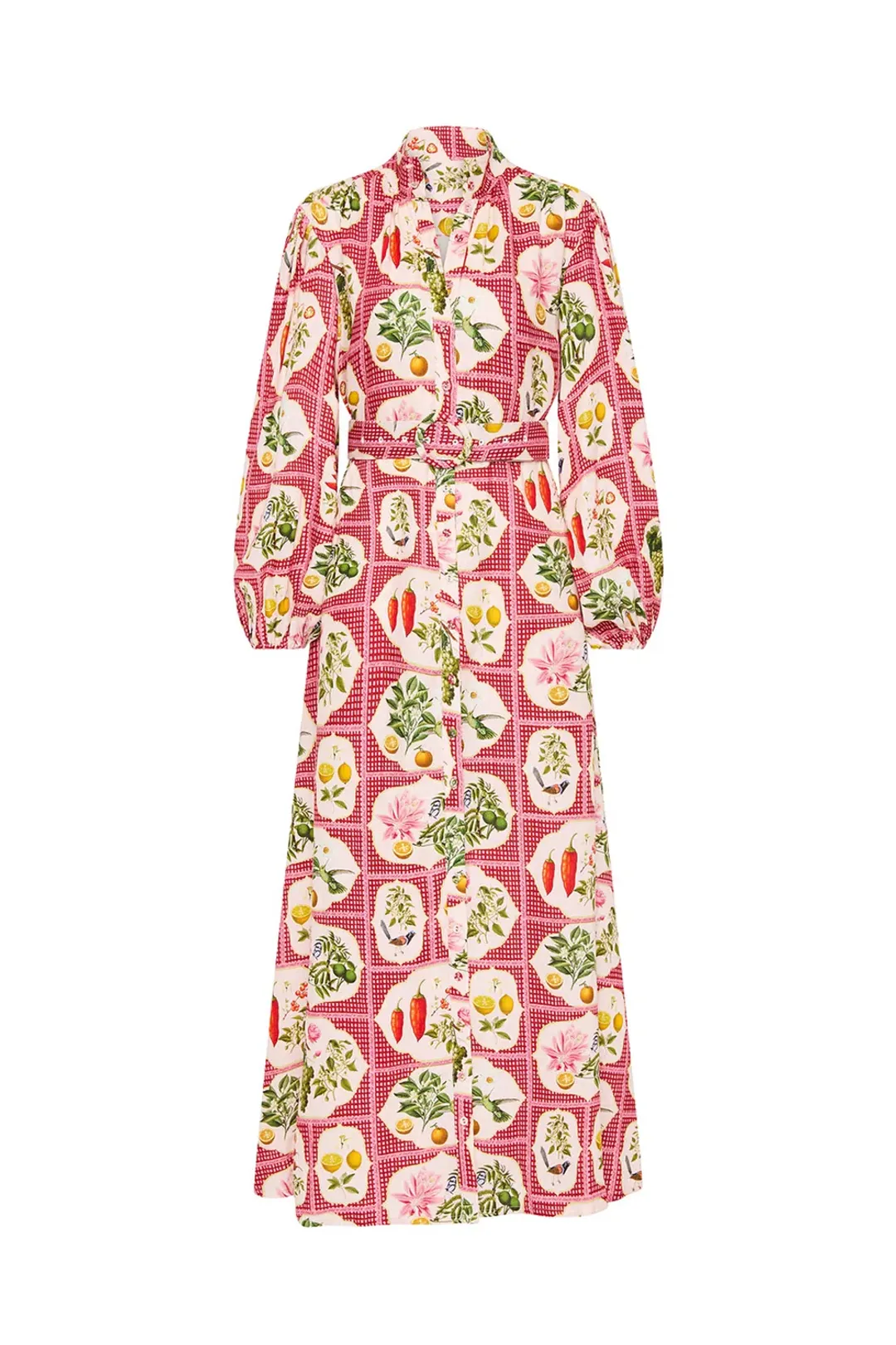 Palm Noosa Noddy Shirt Dress Pink Citrus Tile Size AU 10 for rent on The Volte - main image