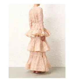 Zimmermann Matchmaker V Neck Maxi Gown in Pink Size 2 / Size AU 12 for rent on The Volte - image 2