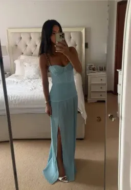 Manning Cartell Double Time Pleat Dress Maxi Acqua Spritz Size AU 10 for rent on The Volte - image 2