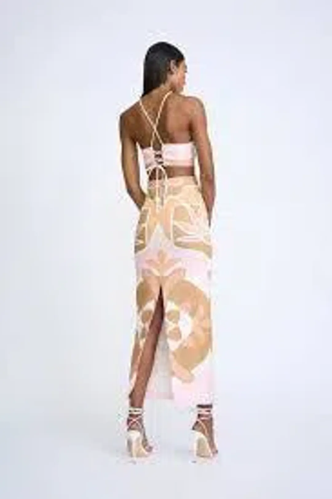 By Johnny Desert Blooms Top and Midi Skirt Set Multi Size 12 for rent on The Volte - main image