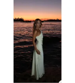 Bec & Bridge Lunetta Asym Maxi Dress Ice Yellow Size 10 for rent on The Volte - image 1