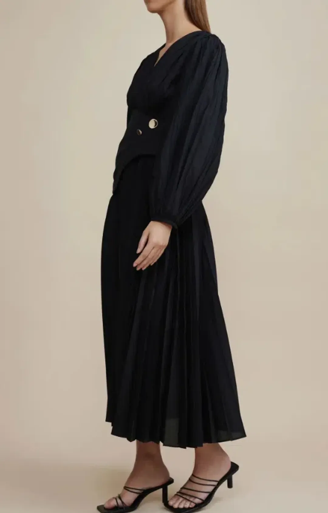 Acler Brooke Dress Midi Black Size AU 10 for rent on The Volte - main image
