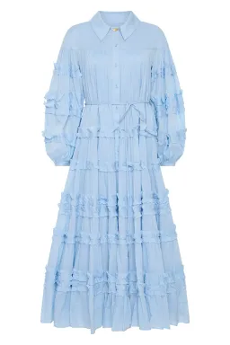 Aje Pastiche Tiered Maxi Dress in Powder Blue Size 4 for rent on The Volte - image 5