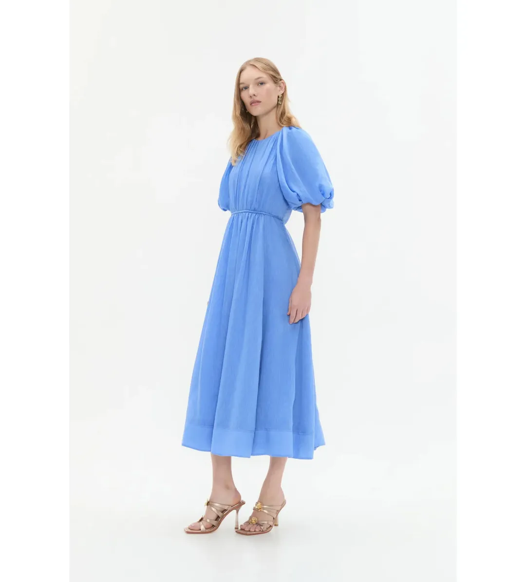 Aje Alma Midi Dress in Mist Blue Size 16 for rent on The Volte - main image