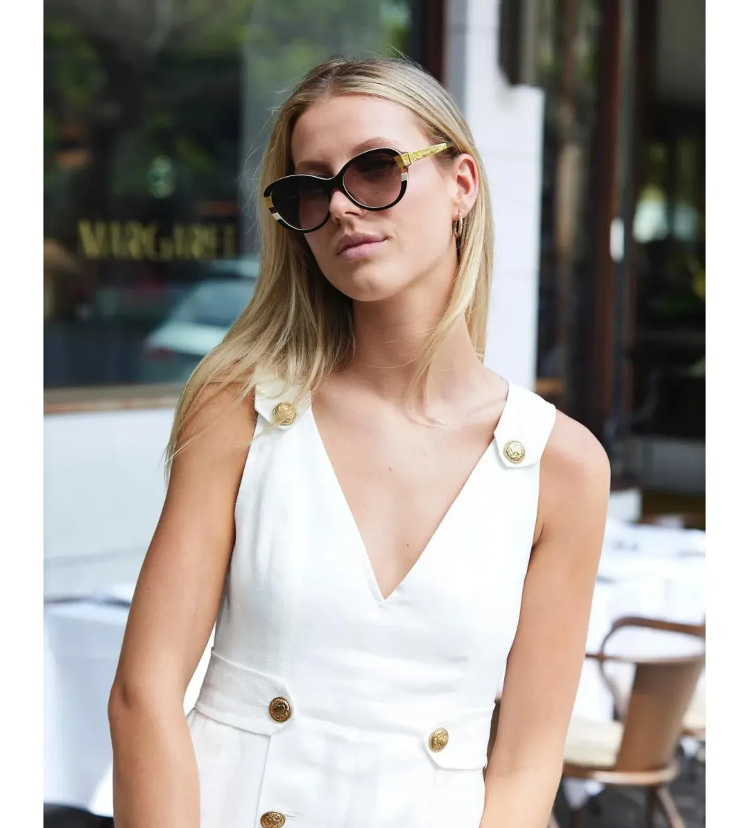 Zimmermann The Lovestruck Buttoned Linen Pleat Mini Dress White Size 1 AU 10 for rent on The Volte - main image