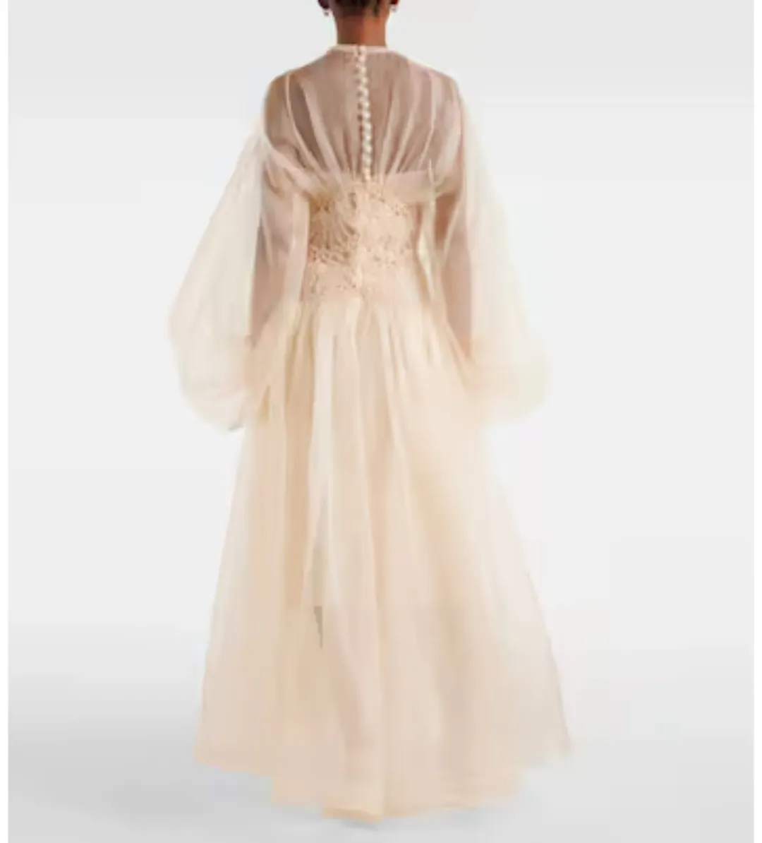 Zimmermann Illuminate Macrame Gown Maxi in Cream Size AU 6 for rent on The Volte - main image