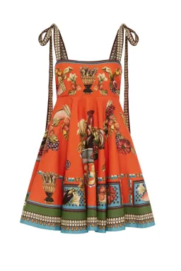 Alemais Rocco Sundress Mini Dress in Orange Multi Size AU 8 for rent on The Volte - image 4