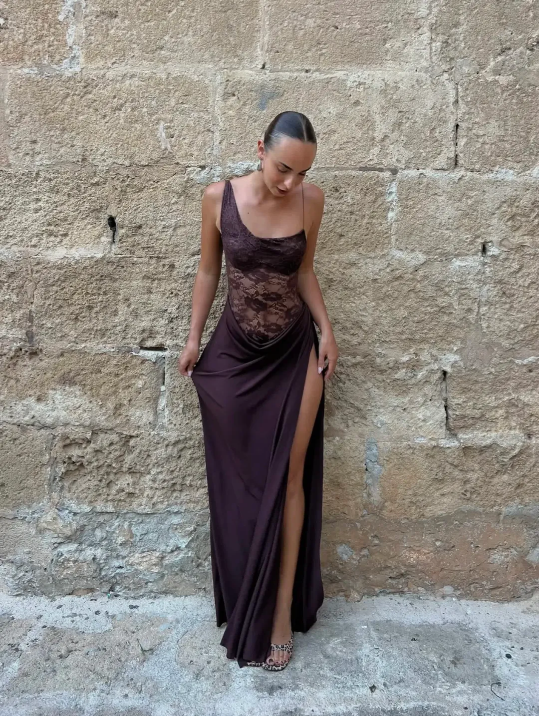 Natalie Rolt Sloane Dress Maxi Espresso Size AU 6 for rent on The Volte - main image
