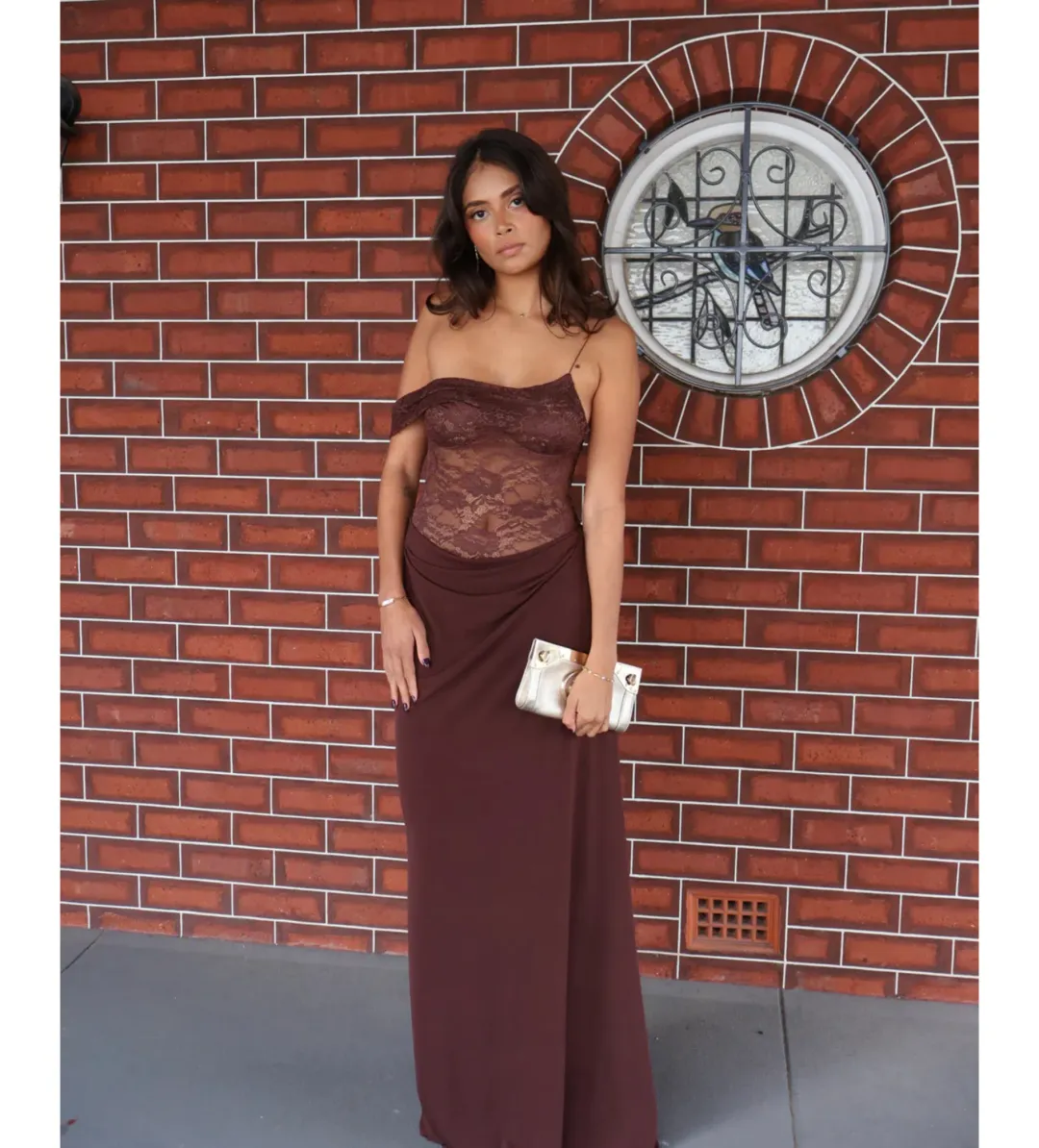 Natalie Rolt Sloane Maxi Dress Espresso Size 2/AU 10 for rent on The Volte - main image