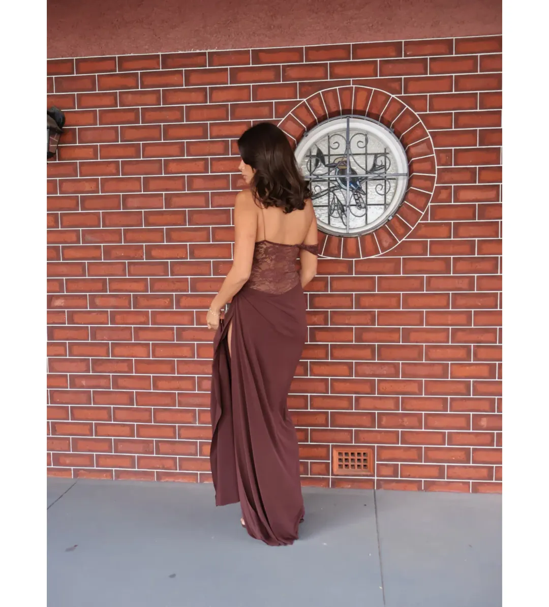 Natalie Rolt Sloane Maxi Dress Espresso Size 2/AU 10 for rent on The Volte - main image