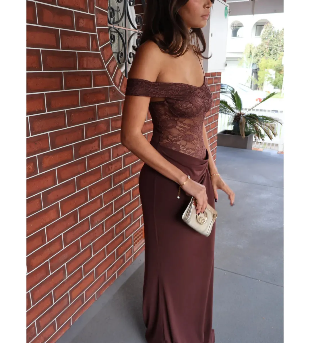 Natalie Rolt Sloane Maxi Dress Espresso Size 2/AU 10 for rent on The Volte - main image