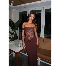 Natalie Rolt Sloane Maxi Dress Espresso Size 2/AU 10 for rent on The Volte - image 3