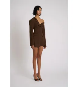 Eliya The Label Ayla Blazer Mini Dress Brown Size L AU 12 for rent on The Volte - image 2