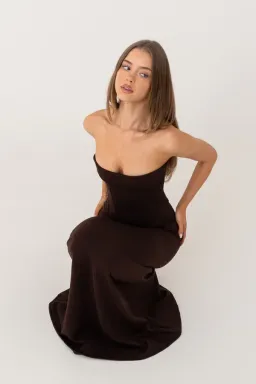 HNTR The Label Louie Gown in Brown Size 6 for rent on The Volte - image 3