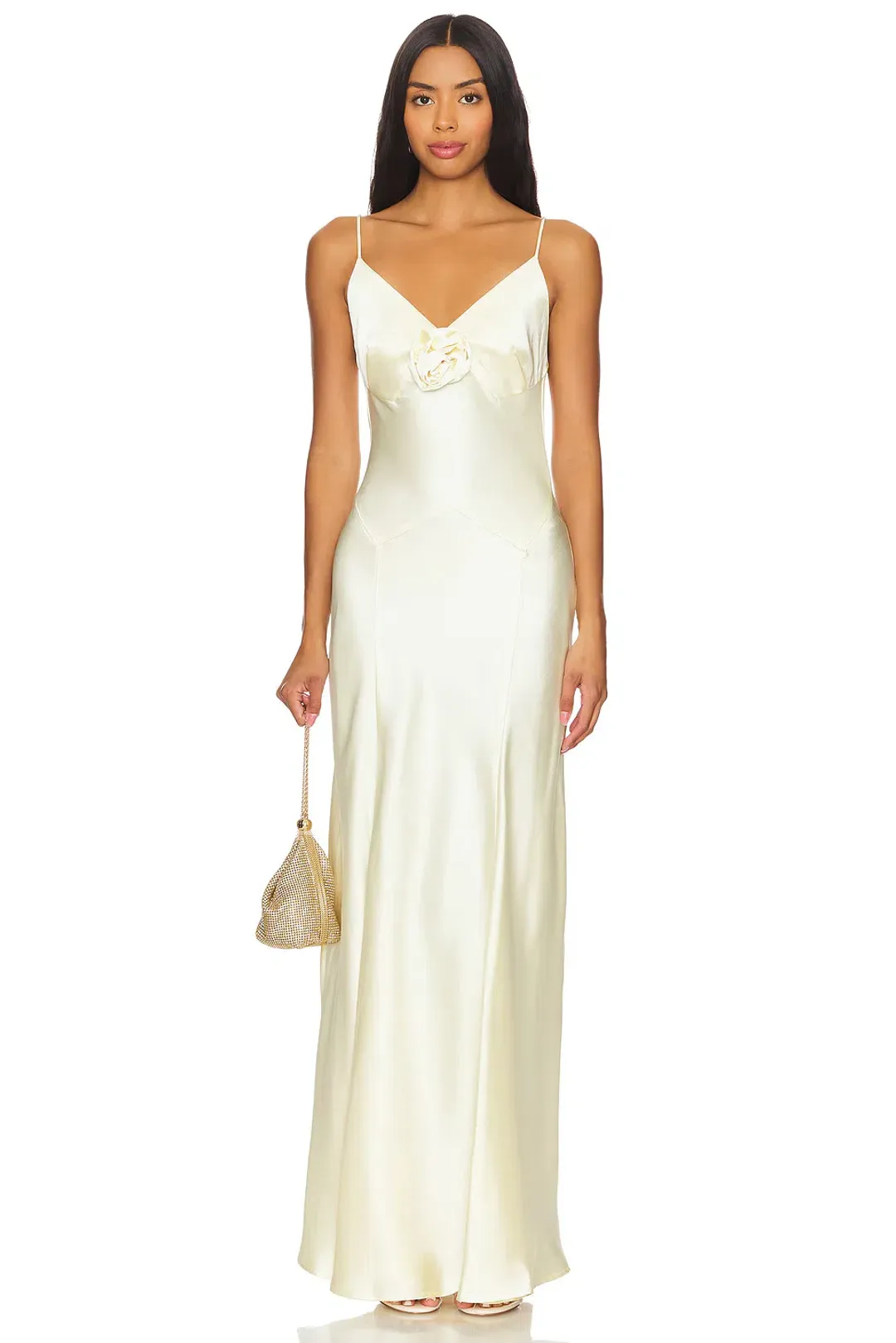 Bubish Savannah Rosette Gown in Butter Yellow Size 10/S for rent on The Volte - main image