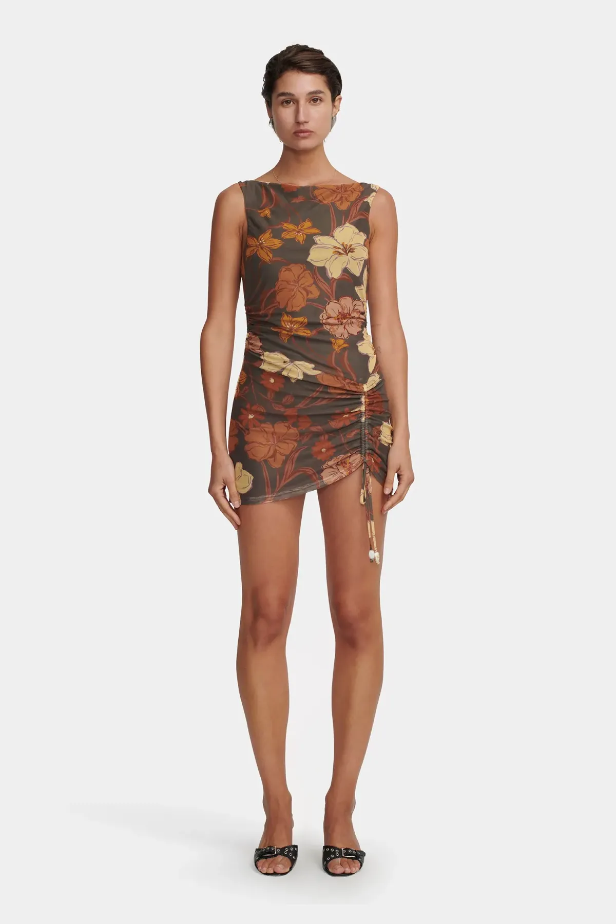 Hansen and Gretel Alba Mini Dress Moss Floral Size AU 6 for rent on The Volte - main image