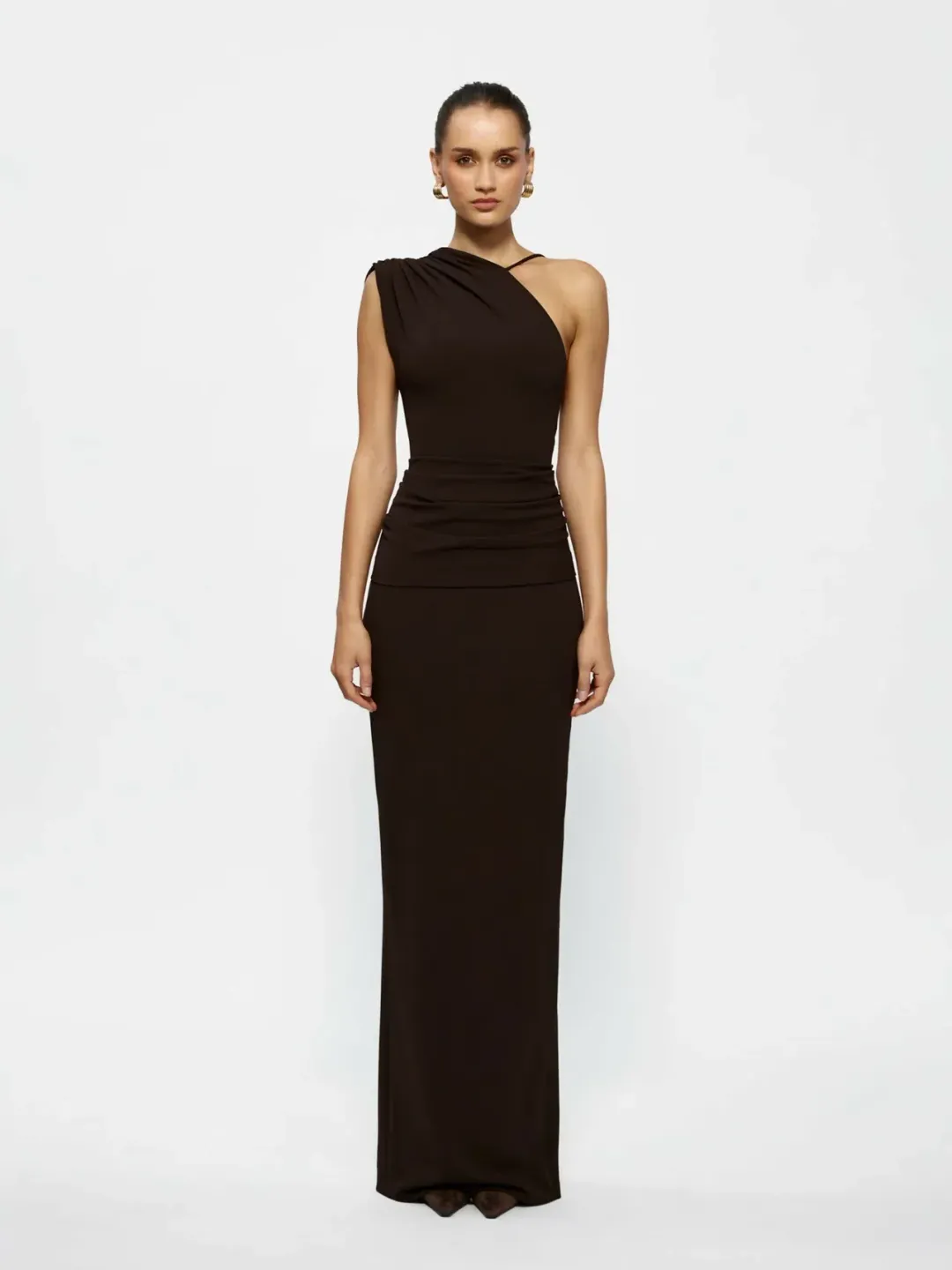 Effie Kats Greer Gown Chocolate Size 8 for rent on The Volte - main image