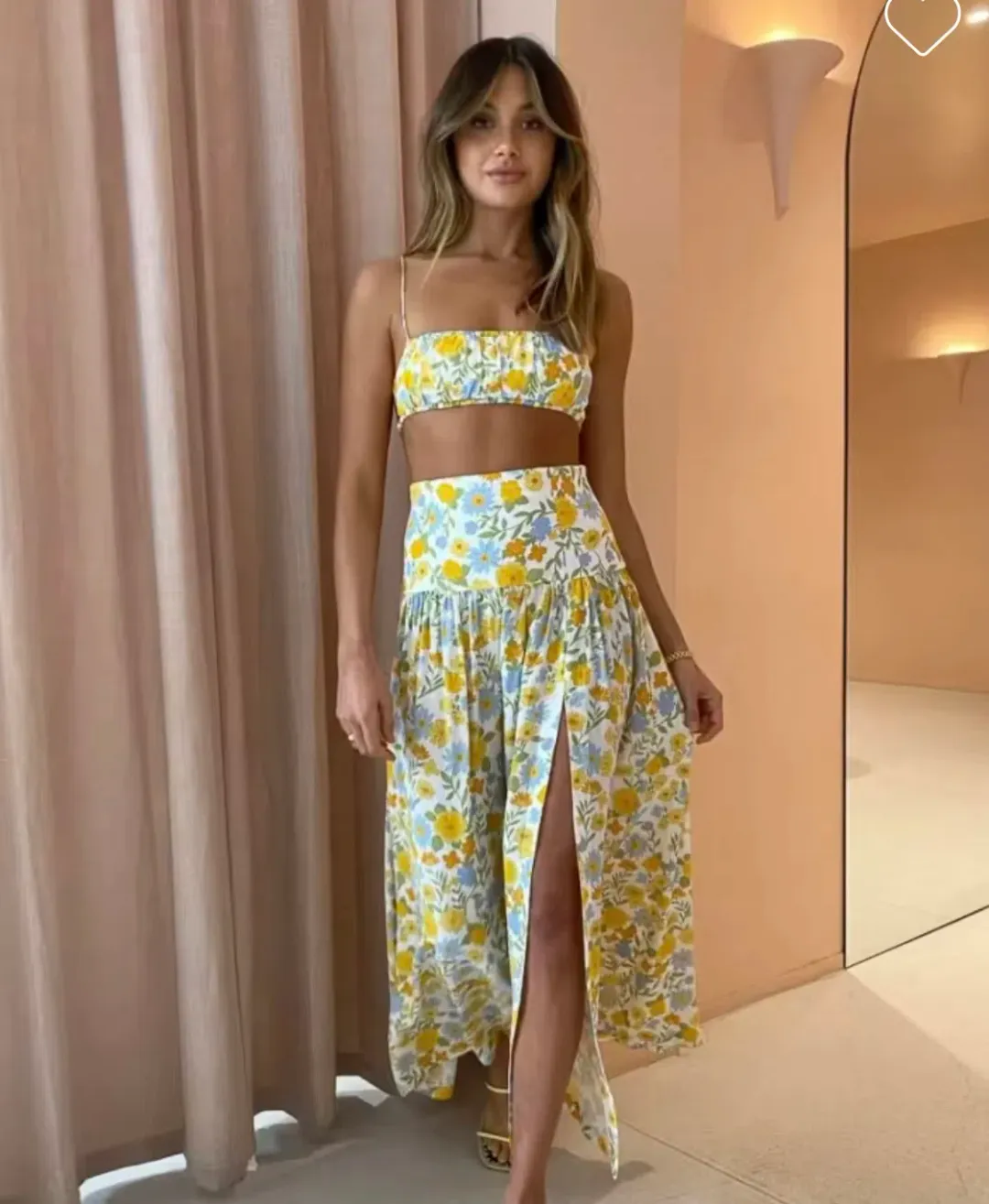 Bec & Bridge Cali Sun Top & Skirt Set Maxi Size AU 6 for rent on The Volte - main image