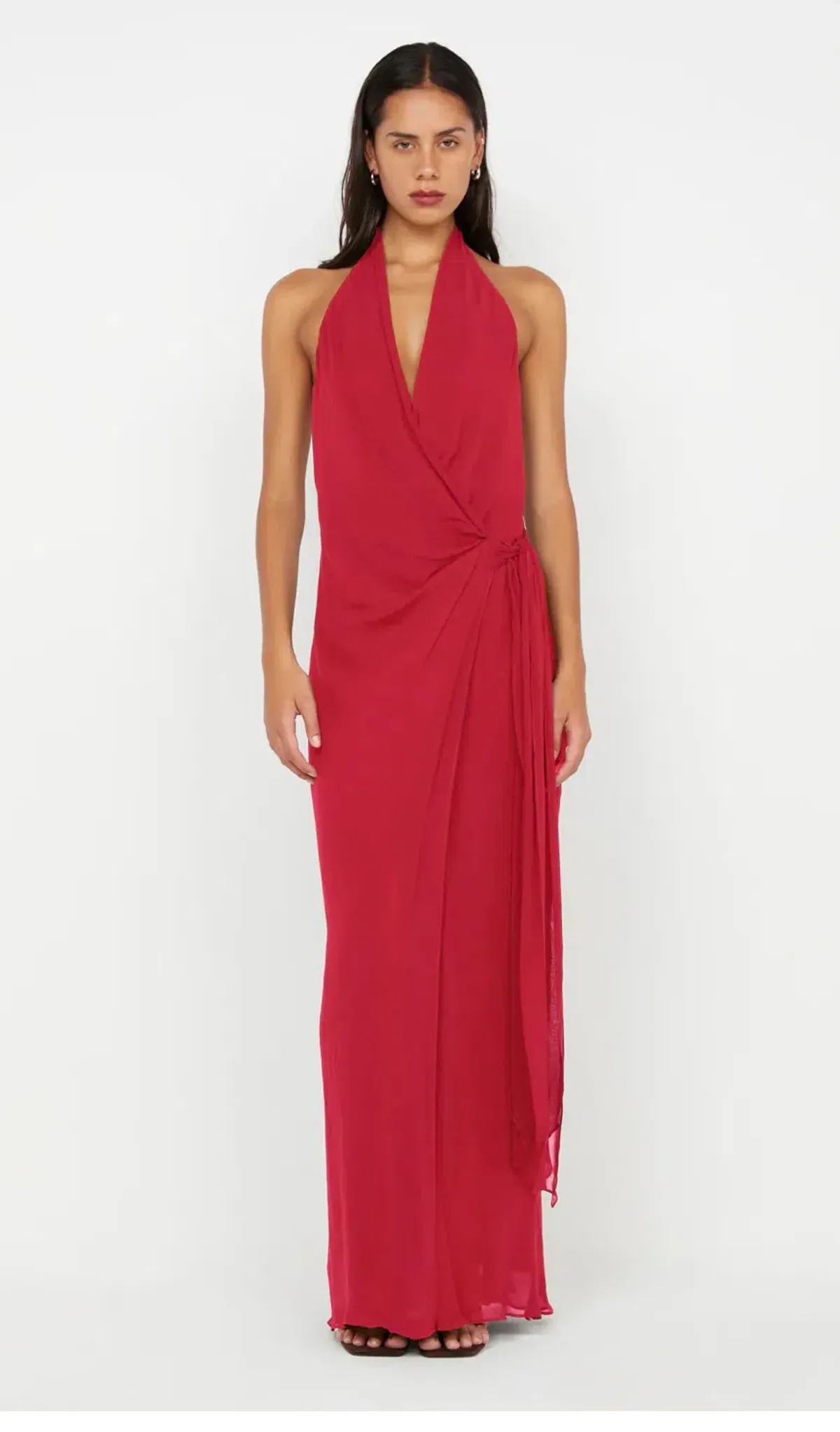 Bec & Bridge Soneva Wrap Dress Maxi Strawberry Size AU 12 for rent on The Volte - main image