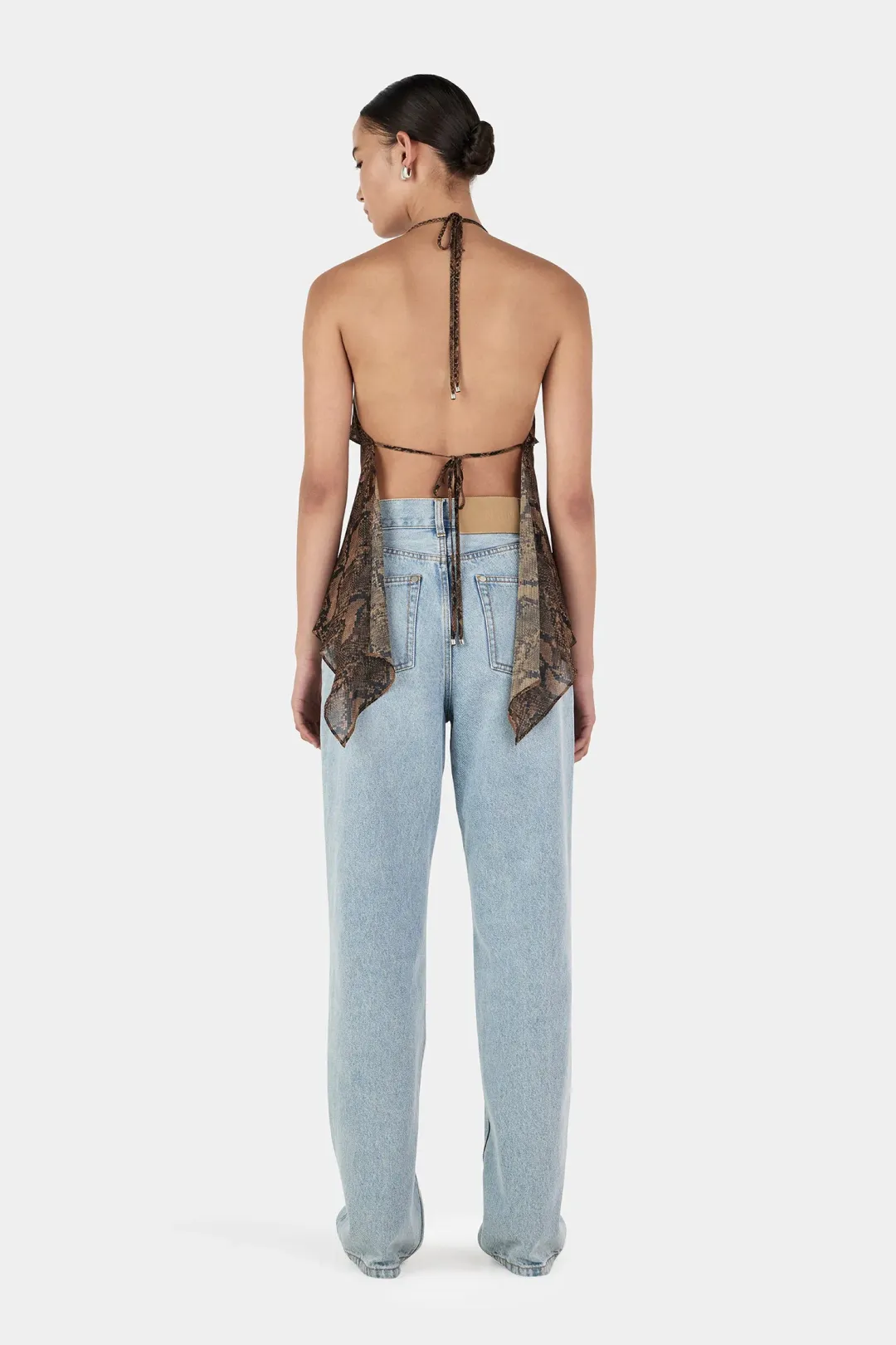 Hansen and Gretel Gina Backless Cami Tan Python Size AU 6 for rent on The Volte - main image