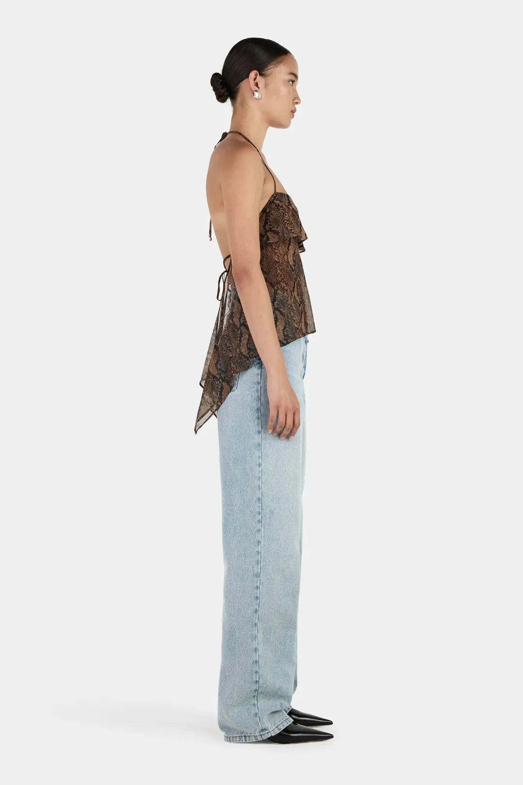Hansen and Gretel Gina Backless Cami Tan Python Size AU 6 for rent on The Volte - main image