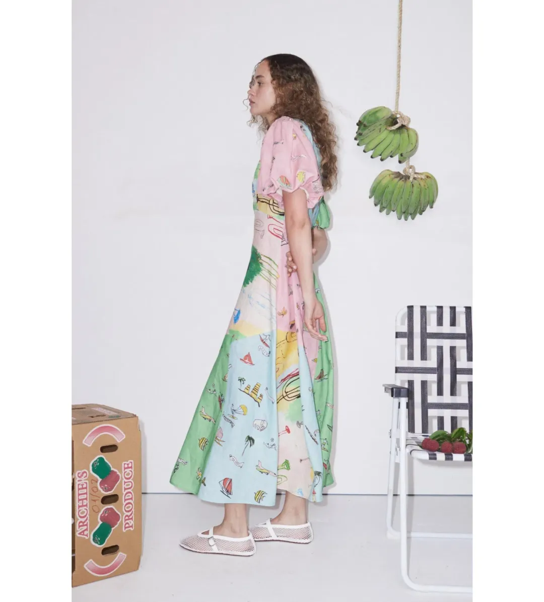 Alemais Jet Midi Dress Multi Print Size AU 8 for rent on The Volte - main image