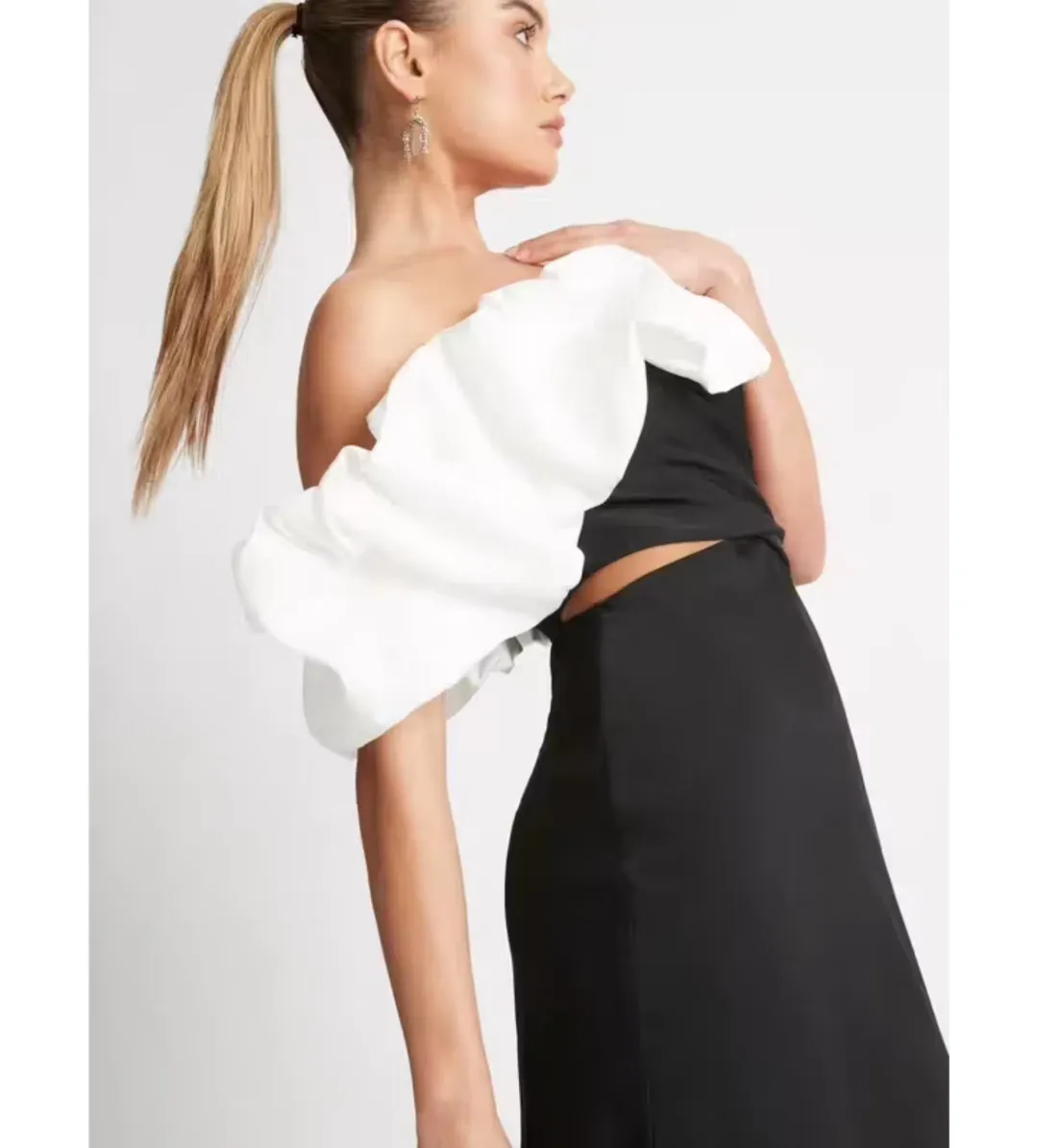 Sheike Margot Maxi Dress Black/White Size 12 for rent on The Volte - main image