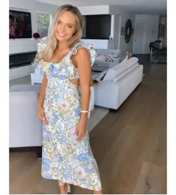 Zimmermann Super Eight Frilled Midi Dress Floral Size 10 for rent on The Volte - image 2