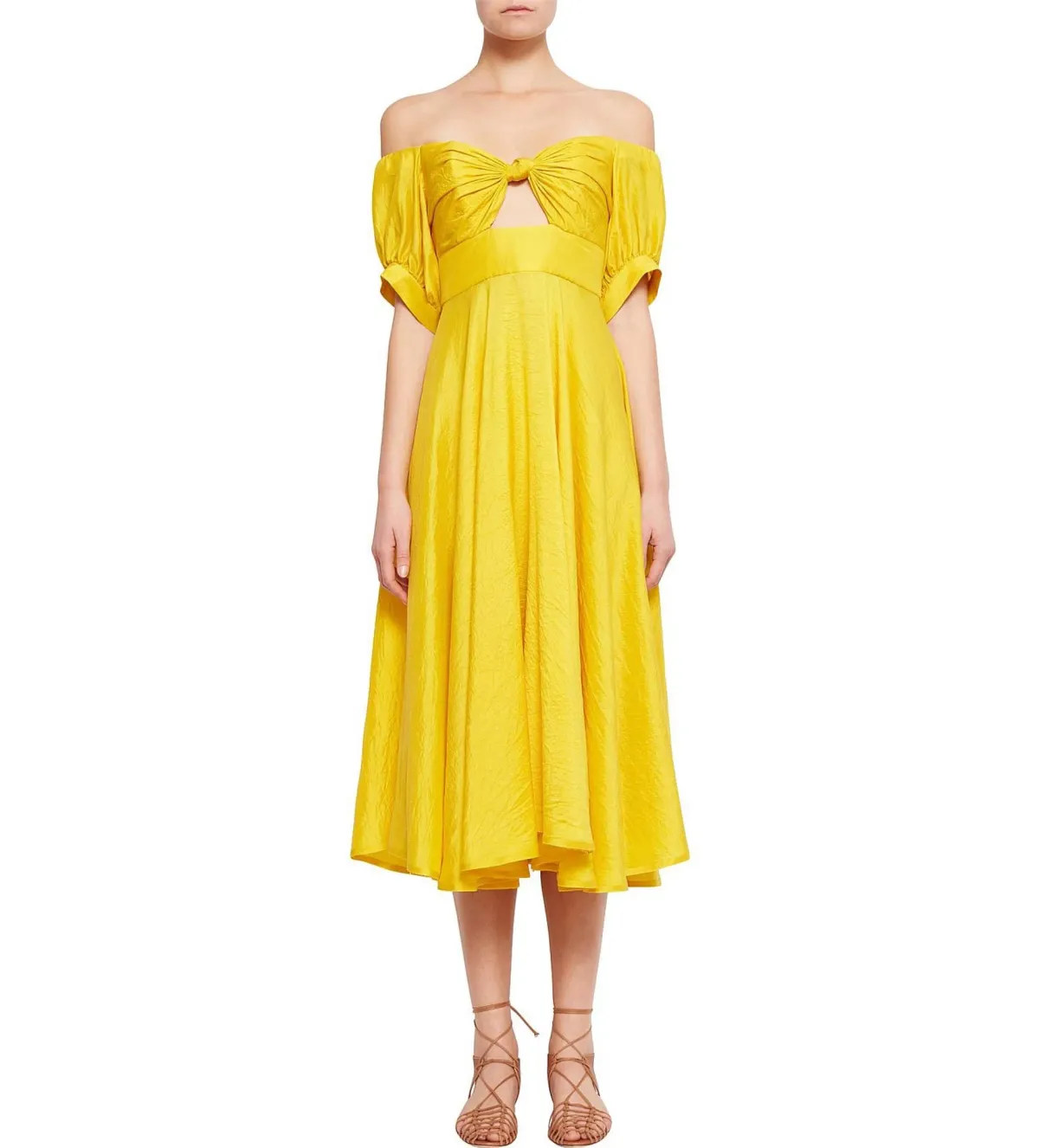Kit X Unearthed Knot Midi Dress Jackfruit Size 12 for rent on The Volte - main image