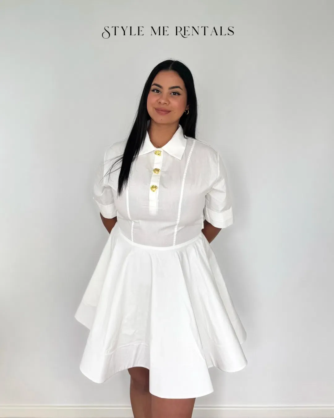 Justin Tong Charlotte Mini Dress White Size 10 for rent on The Volte - main image