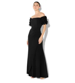 Montique Diana Ruffle Sleeve Gown in Black Size 14/L for rent on The Volte - image 2