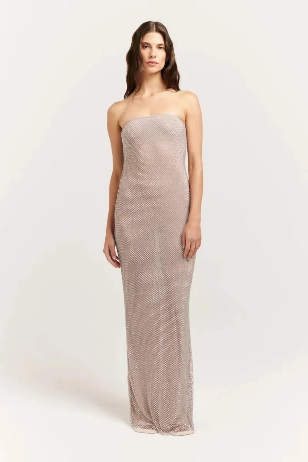 Henne Carmine Maxi Dress in Glimmer Size 2XS/XS (AU 6) for rent on The Volte - main image