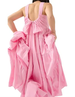 Aje Marguerite Tie Back Cotton Maxi Dress Pink Size 8 for rent on The Volte - image 5