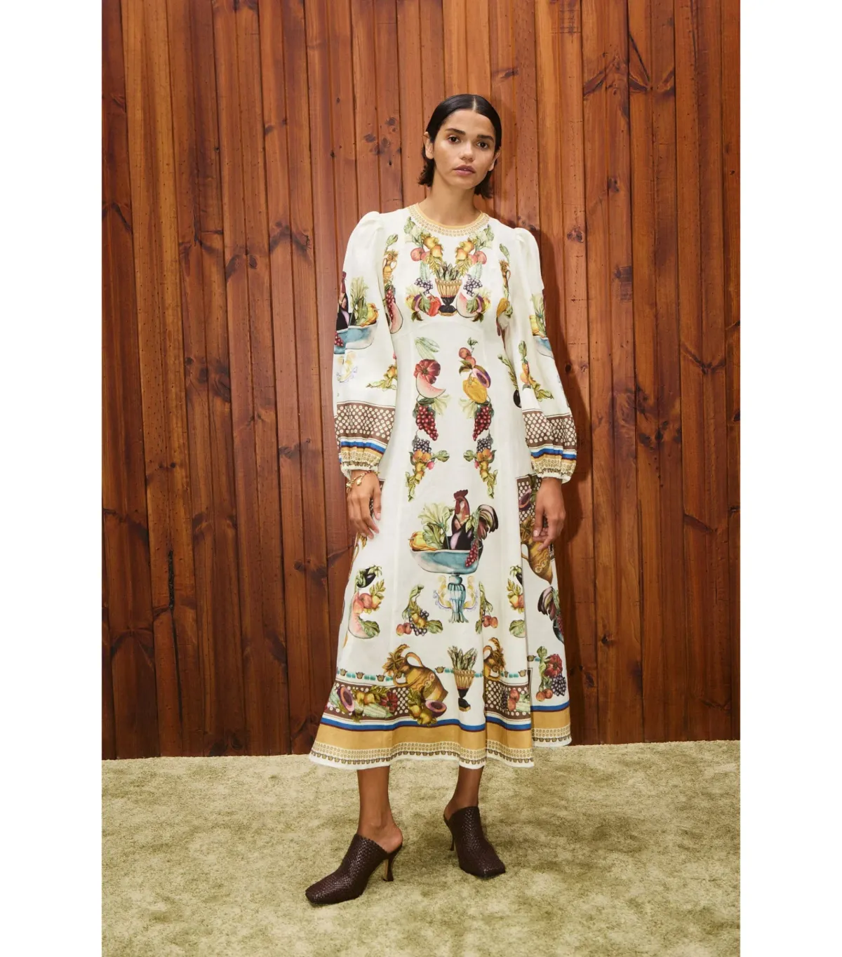 Alemais Mercado Midi Dress Print Size AU 10  for rent on The Volte - main image