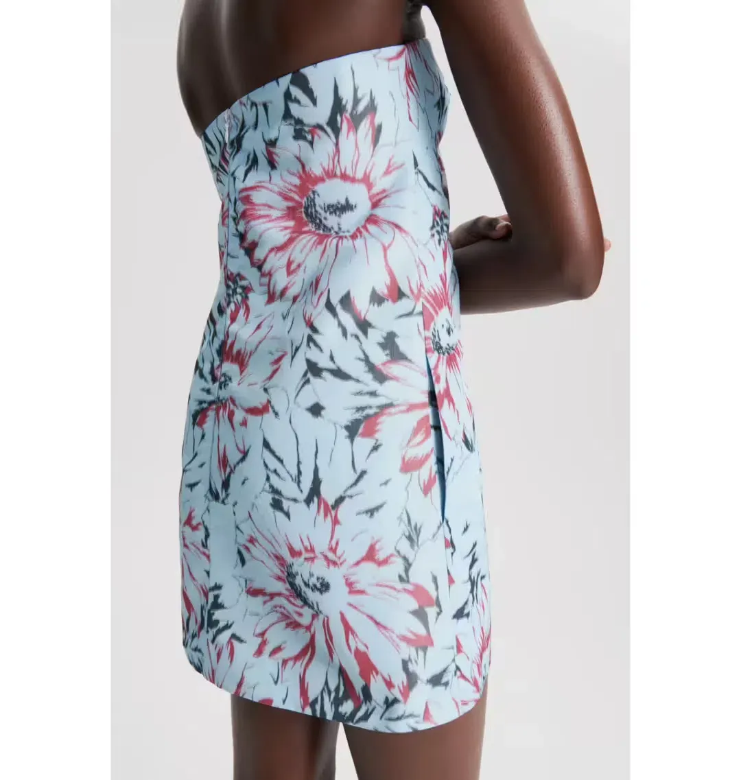 Scanlan Theodore Floral Taffeta Mini Dress in Ice Blue Size 6/XS  for rent on The Volte - main image