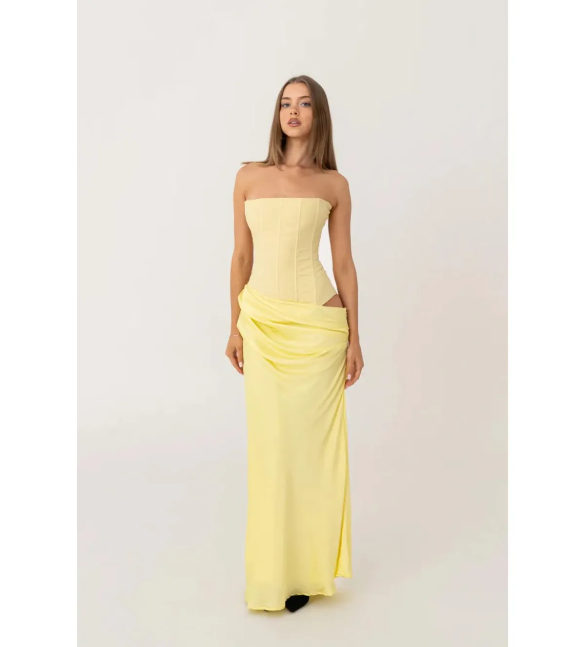 HNTR the label Huxley Gown Lemon Size AU 8 for rent on The Volte - main image