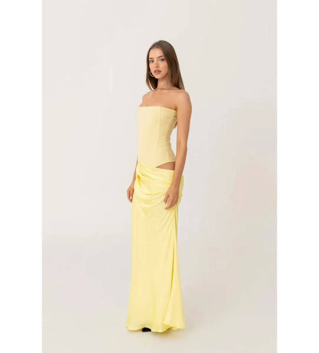HNTR the label Huxley Gown Lemon Size AU 8 for rent on The Volte - main image