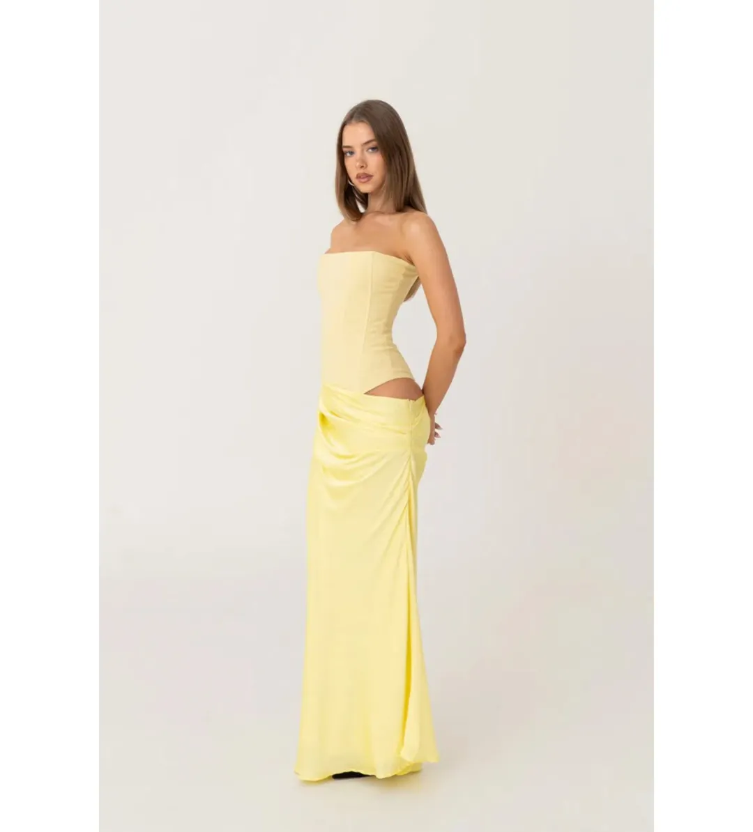 HNTR the label Huxley Gown Lemon Size AU 8 for rent on The Volte - main image